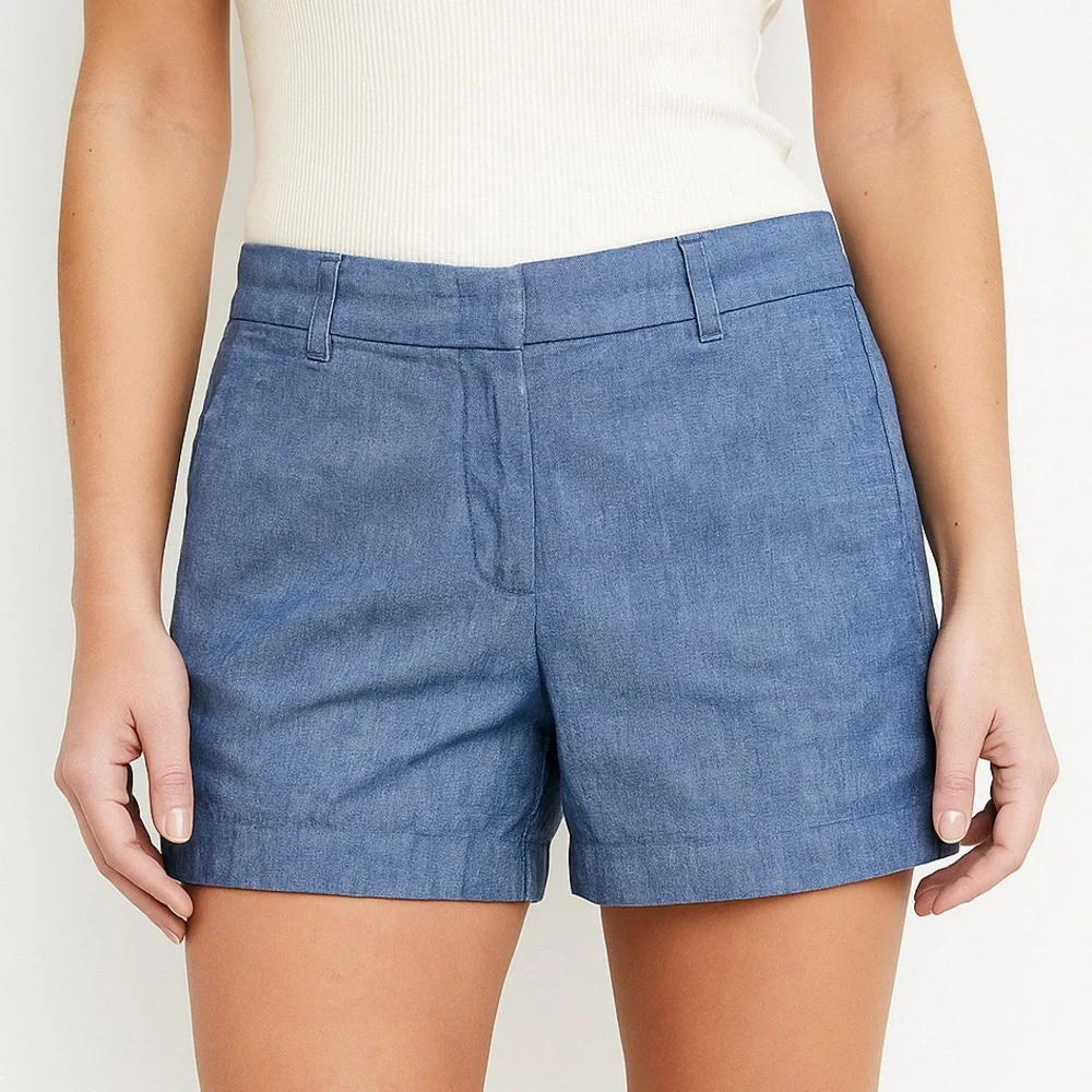 J Crew NWOT blue chambray shorts women’s 6